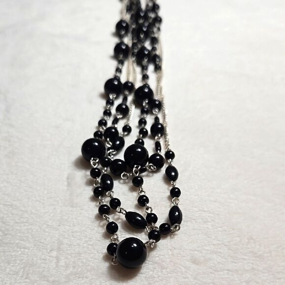 Black Beaded Necklace - Picture 1 of 5